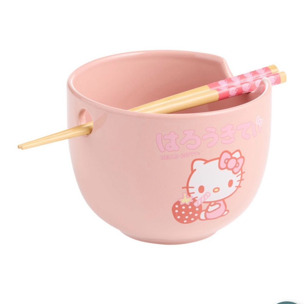 Hello Kitty Pink Noodle Bowl & Chopsticks